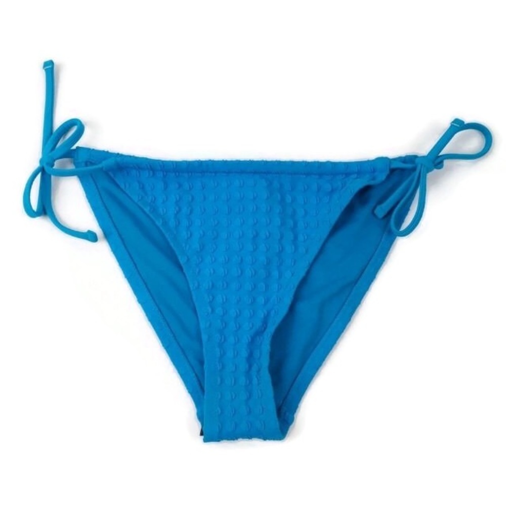 Topshop Seersucker Side Tie Textured Bikini Bottoms in Blue NWT